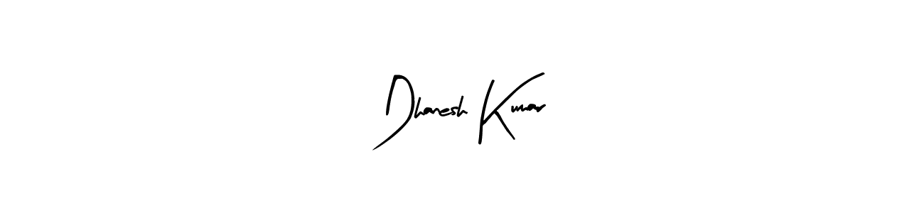 Arty Signature is a professional signature style that is perfect for those who want to add a touch of class to their signature. It is also a great choice for those who want to make their signature more unique. Get Dhanesh Kumar name to fancy signature for free. Dhanesh Kumar signature style 8 images and pictures png