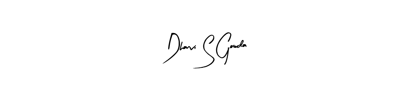 How to make Dhanvi S Gowda name signature. Use Arty Signature style for creating short signs online. This is the latest handwritten sign. Dhanvi S Gowda signature style 8 images and pictures png