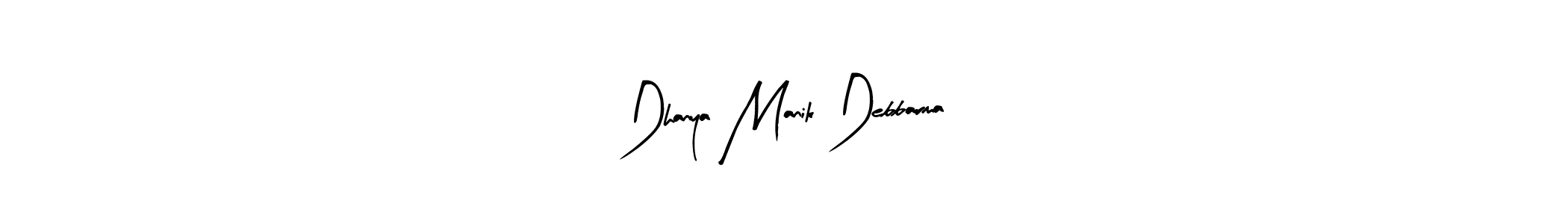 The best way (Arty Signature) to make a short signature is to pick only two or three words in your name. The name Dhanya Manik Debbarma include a total of six letters. For converting this name. Dhanya Manik Debbarma signature style 8 images and pictures png