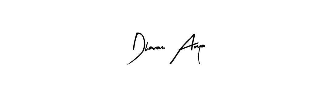 Arty Signature is a professional signature style that is perfect for those who want to add a touch of class to their signature. It is also a great choice for those who want to make their signature more unique. Get Dharam Arya name to fancy signature for free. Dharam Arya signature style 8 images and pictures png