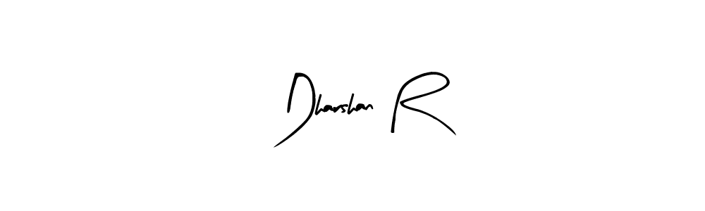 Use a signature maker to create a handwritten signature online. With this signature software, you can design (Arty Signature) your own signature for name Dharshan R. Dharshan R signature style 8 images and pictures png