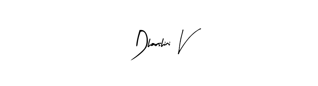The best way (Arty Signature) to make a short signature is to pick only two or three words in your name. The name Dharshini V include a total of six letters. For converting this name. Dharshini V signature style 8 images and pictures png