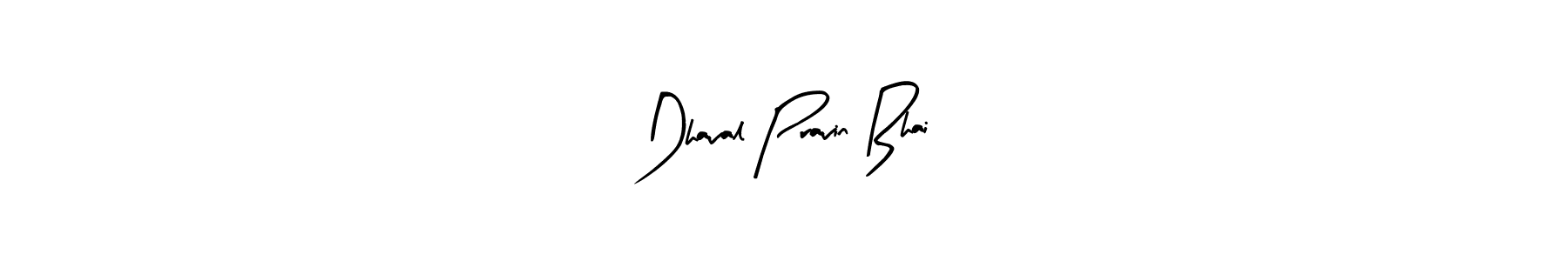 How to make Dhaval Pravin Bhai name signature. Use Arty Signature style for creating short signs online. This is the latest handwritten sign. Dhaval Pravin Bhai signature style 8 images and pictures png