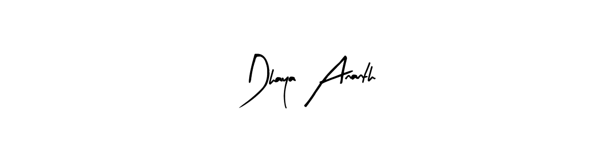 How to make Dhaya Ananth name signature. Use Arty Signature style for creating short signs online. This is the latest handwritten sign. Dhaya Ananth signature style 8 images and pictures png