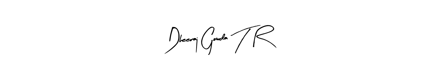 Arty Signature is a professional signature style that is perfect for those who want to add a touch of class to their signature. It is also a great choice for those who want to make their signature more unique. Get Dheeraj Gowda T R name to fancy signature for free. Dheeraj Gowda T R signature style 8 images and pictures png