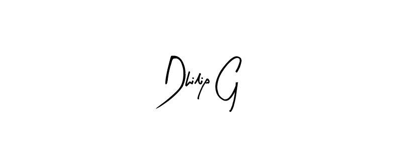 Use a signature maker to create a handwritten signature online. With this signature software, you can design (Arty Signature) your own signature for name Dhilip G. Dhilip G signature style 8 images and pictures png