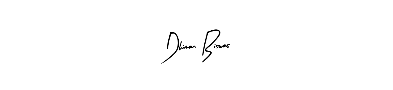 How to make Dhiman Biswas signature? Arty Signature is a professional autograph style. Create handwritten signature for Dhiman Biswas name. Dhiman Biswas signature style 8 images and pictures png