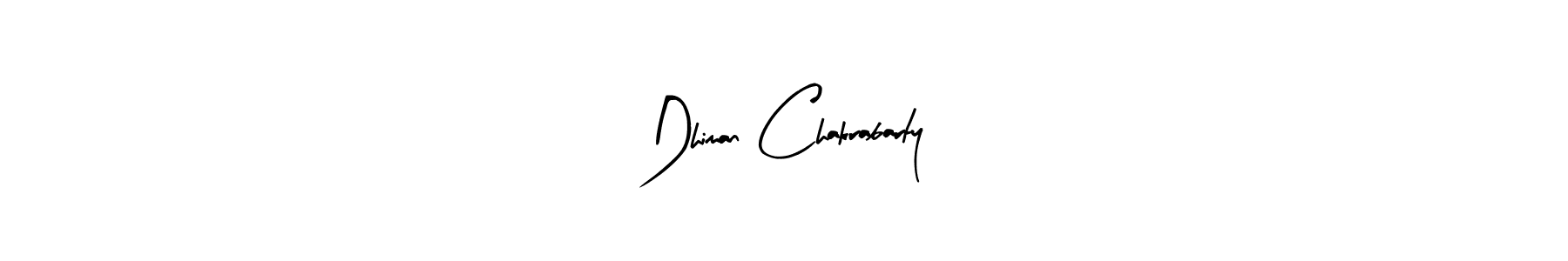 How to make Dhiman Chakrabarty name signature. Use Arty Signature style for creating short signs online. This is the latest handwritten sign. Dhiman Chakrabarty signature style 8 images and pictures png