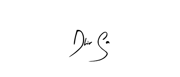 Similarly Arty Signature is the best handwritten signature design. Signature creator online .You can use it as an online autograph creator for name Dhir Sa. Dhir Sa signature style 8 images and pictures png