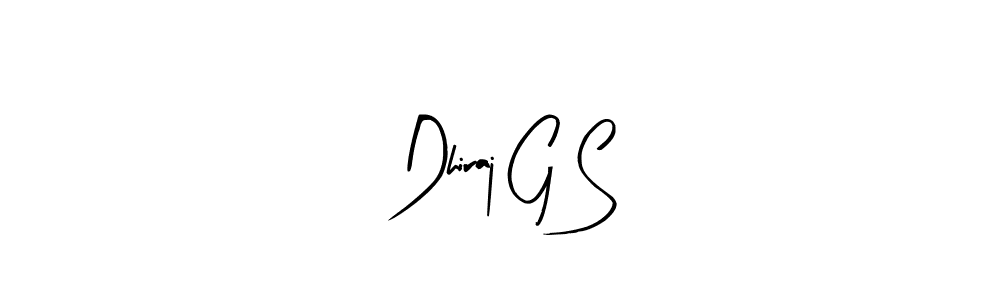 Similarly Arty Signature is the best handwritten signature design. Signature creator online .You can use it as an online autograph creator for name Dhiraj G S. Dhiraj G S signature style 8 images and pictures png
