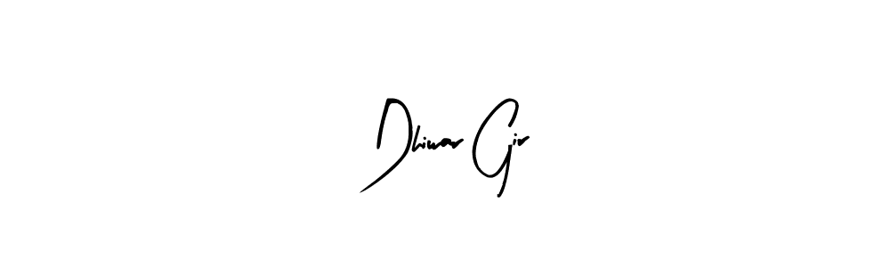 Similarly Arty Signature is the best handwritten signature design. Signature creator online .You can use it as an online autograph creator for name Dhiwar Gir. Dhiwar Gir signature style 8 images and pictures png