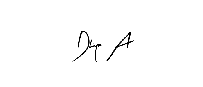 if you are searching for the best signature style for your name Dhiya A. so please give up your signature search. here we have designed multiple signature styles  using Arty Signature. Dhiya A signature style 8 images and pictures png