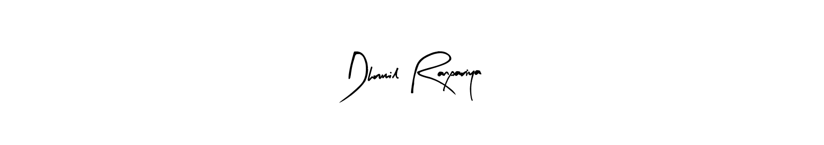 Design your own signature with our free online signature maker. With this signature software, you can create a handwritten (Arty Signature) signature for name Dhrumil Ranpariya. Dhrumil Ranpariya signature style 8 images and pictures png