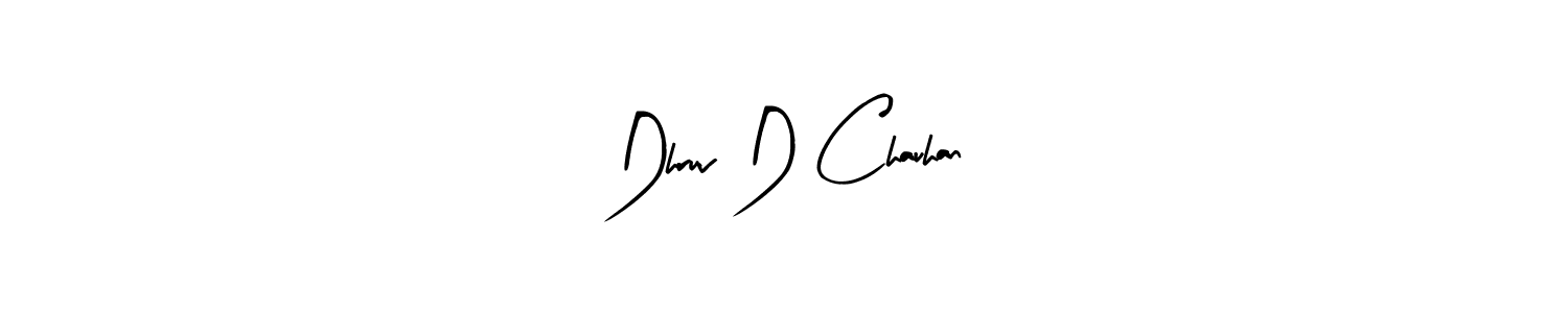 How to make Dhruv D Chauhan name signature. Use Arty Signature style for creating short signs online. This is the latest handwritten sign. Dhruv D Chauhan signature style 8 images and pictures png