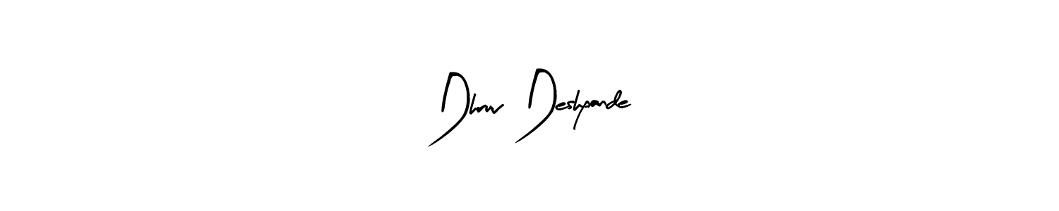 How to make Dhruv Deshpande name signature. Use Arty Signature style for creating short signs online. This is the latest handwritten sign. Dhruv Deshpande signature style 8 images and pictures png