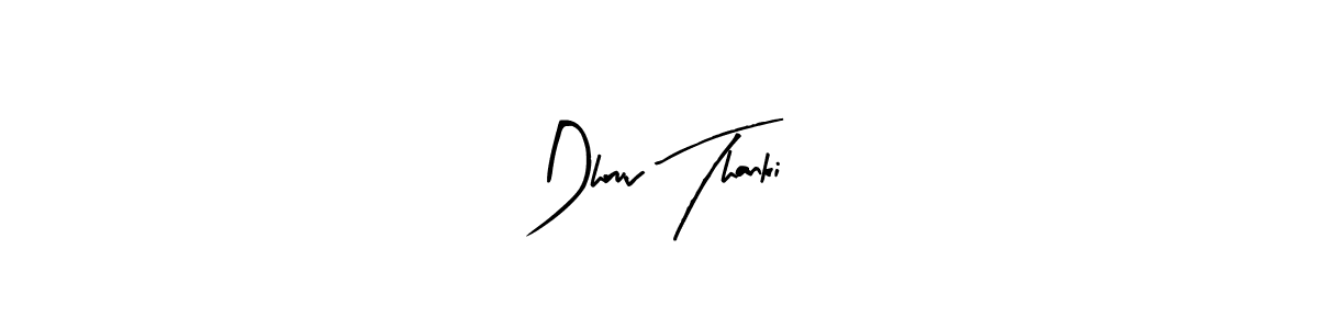 Use a signature maker to create a handwritten signature online. With this signature software, you can design (Arty Signature) your own signature for name Dhruv Thanki. Dhruv Thanki signature style 8 images and pictures png