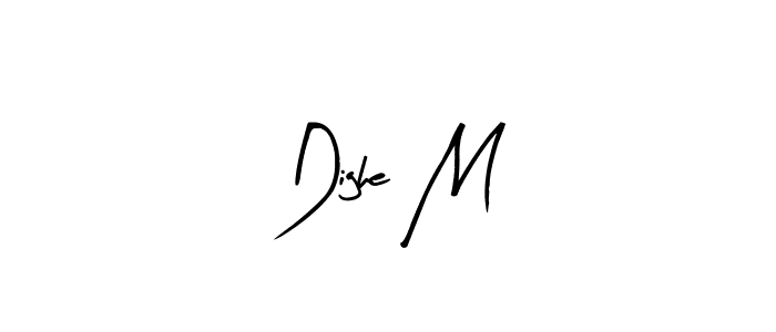 Create a beautiful signature design for name Dighe M. With this signature (Arty Signature) fonts, you can make a handwritten signature for free. Dighe M signature style 8 images and pictures png