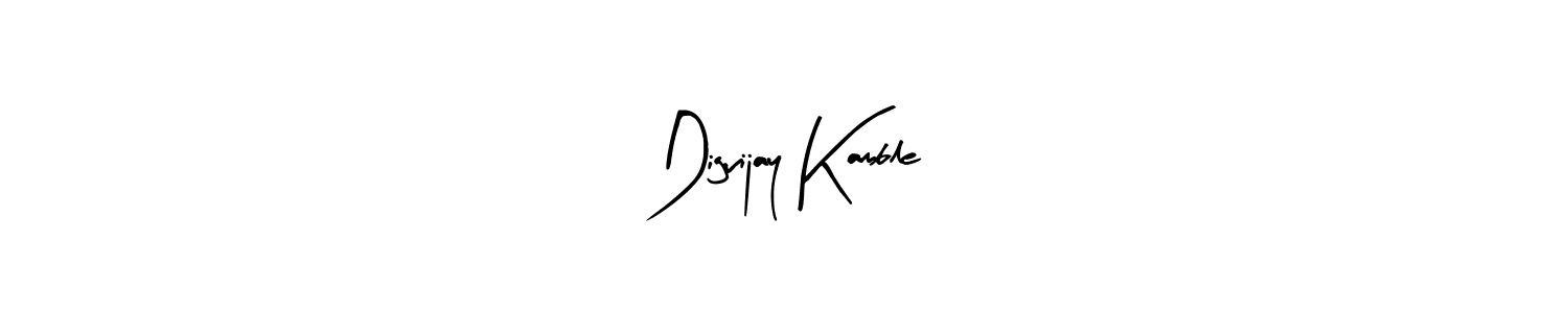 Arty Signature is a professional signature style that is perfect for those who want to add a touch of class to their signature. It is also a great choice for those who want to make their signature more unique. Get Digvijay Kamble name to fancy signature for free. Digvijay Kamble signature style 8 images and pictures png
