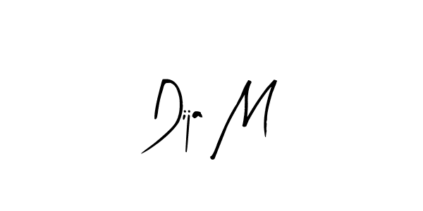 Create a beautiful signature design for name Dija M. With this signature (Arty Signature) fonts, you can make a handwritten signature for free. Dija M signature style 8 images and pictures png