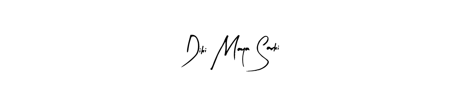 The best way (Arty Signature) to make a short signature is to pick only two or three words in your name. The name Diki Maya Sarki include a total of six letters. For converting this name. Diki Maya Sarki signature style 8 images and pictures png