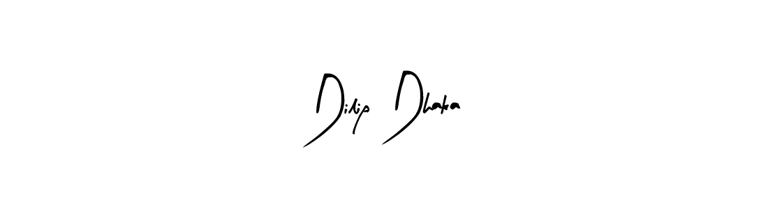 Similarly Arty Signature is the best handwritten signature design. Signature creator online .You can use it as an online autograph creator for name Dilip Dhaka. Dilip Dhaka signature style 8 images and pictures png