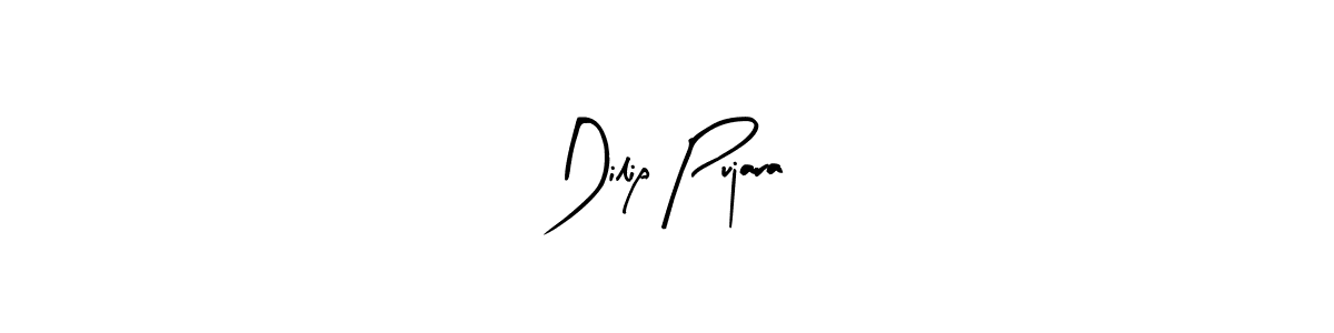 Arty Signature is a professional signature style that is perfect for those who want to add a touch of class to their signature. It is also a great choice for those who want to make their signature more unique. Get Dilip Pujara name to fancy signature for free. Dilip Pujara signature style 8 images and pictures png