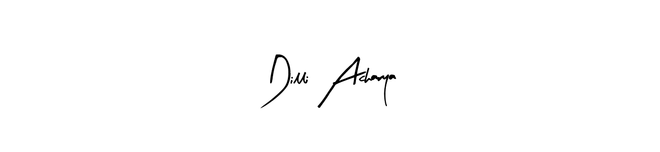 Similarly Arty Signature is the best handwritten signature design. Signature creator online .You can use it as an online autograph creator for name Dilli Acharya. Dilli Acharya signature style 8 images and pictures png