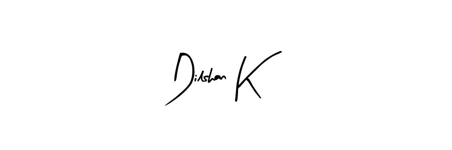 Similarly Arty Signature is the best handwritten signature design. Signature creator online .You can use it as an online autograph creator for name Dilshan K. Dilshan K signature style 8 images and pictures png