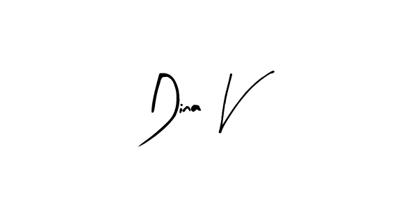 Make a beautiful signature design for name Dina V. With this signature (Arty Signature) style, you can create a handwritten signature for free. Dina V signature style 8 images and pictures png