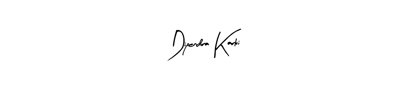 Arty Signature is a professional signature style that is perfect for those who want to add a touch of class to their signature. It is also a great choice for those who want to make their signature more unique. Get Dipendra Karki name to fancy signature for free. Dipendra Karki signature style 8 images and pictures png
