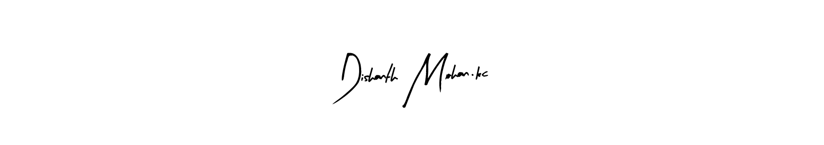 How to make Dishanth Mohan.kc name signature. Use Arty Signature style for creating short signs online. This is the latest handwritten sign. Dishanth Mohan.kc signature style 8 images and pictures png