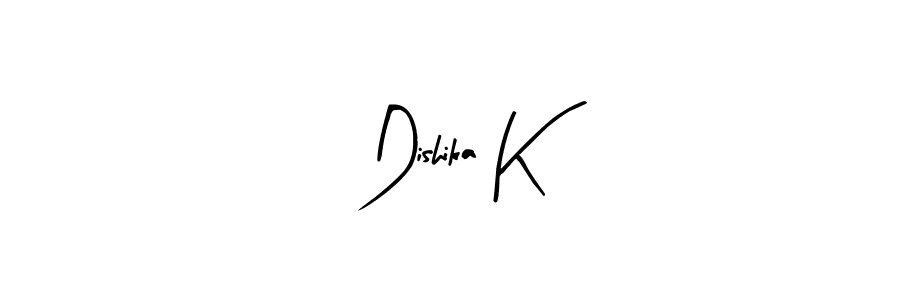 Use a signature maker to create a handwritten signature online. With this signature software, you can design (Arty Signature) your own signature for name Dishika K. Dishika K signature style 8 images and pictures png