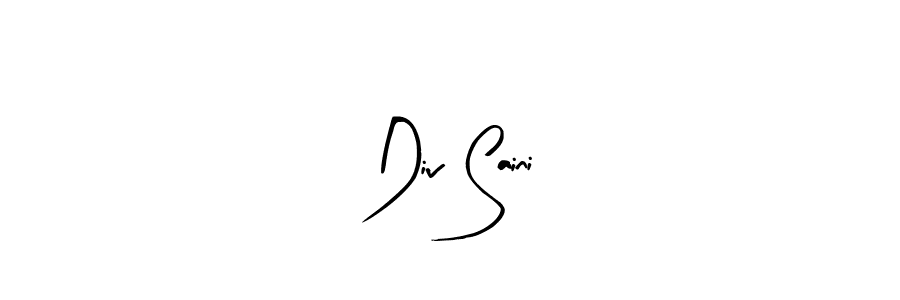 Use a signature maker to create a handwritten signature online. With this signature software, you can design (Arty Signature) your own signature for name Div Saini. Div Saini signature style 8 images and pictures png