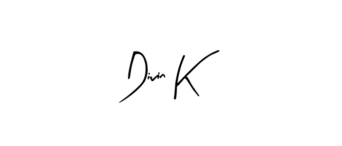 Similarly Arty Signature is the best handwritten signature design. Signature creator online .You can use it as an online autograph creator for name Divin K. Divin K signature style 8 images and pictures png