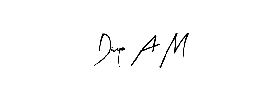 It looks lik you need a new signature style for name Divya A M. Design unique handwritten (Arty Signature) signature with our free signature maker in just a few clicks. Divya A M signature style 8 images and pictures png