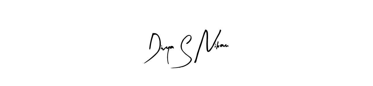 The best way (Arty Signature) to make a short signature is to pick only two or three words in your name. The name Divya S Nikam include a total of six letters. For converting this name. Divya S Nikam signature style 8 images and pictures png