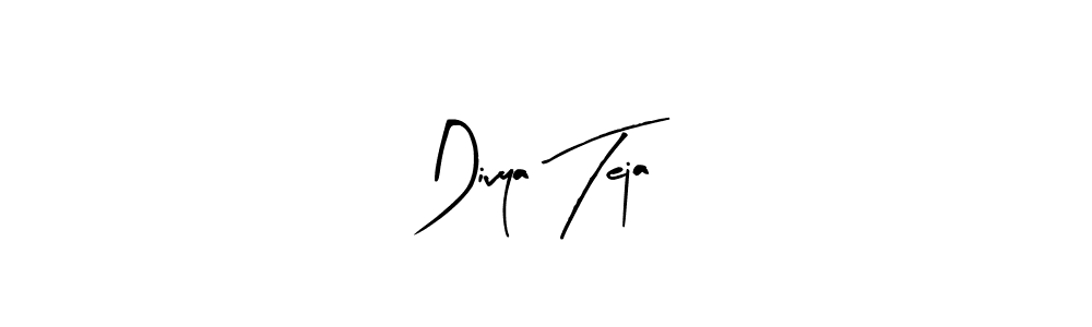 Arty Signature is a professional signature style that is perfect for those who want to add a touch of class to their signature. It is also a great choice for those who want to make their signature more unique. Get Divya Teja name to fancy signature for free. Divya Teja signature style 8 images and pictures png