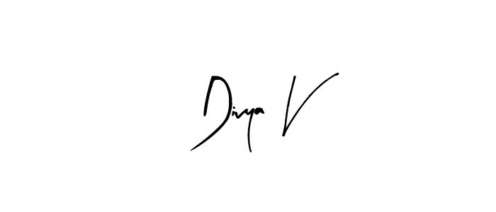 if you are searching for the best signature style for your name Divya V. so please give up your signature search. here we have designed multiple signature styles  using Arty Signature. Divya V signature style 8 images and pictures png