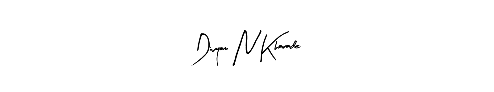 Create a beautiful signature design for name Divyam N Kharade. With this signature (Arty Signature) fonts, you can make a handwritten signature for free. Divyam N Kharade signature style 8 images and pictures png