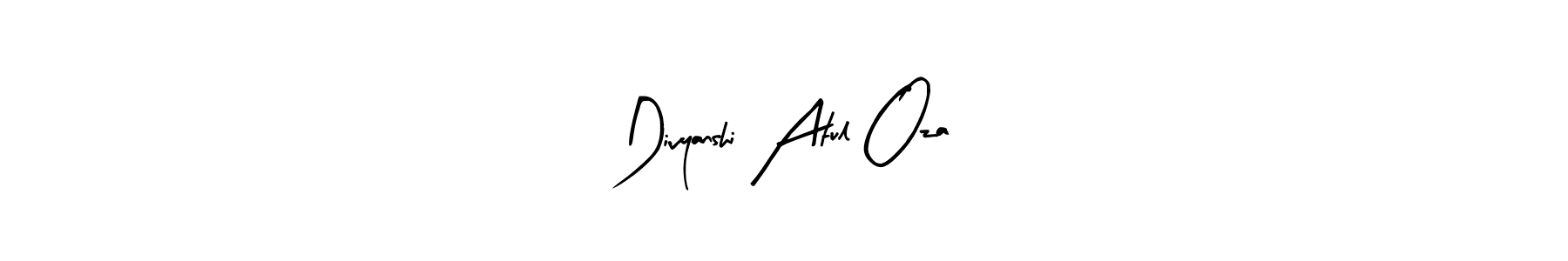 The best way (Arty Signature) to make a short signature is to pick only two or three words in your name. The name Divyanshi Atul Oza include a total of six letters. For converting this name. Divyanshi Atul Oza signature style 8 images and pictures png