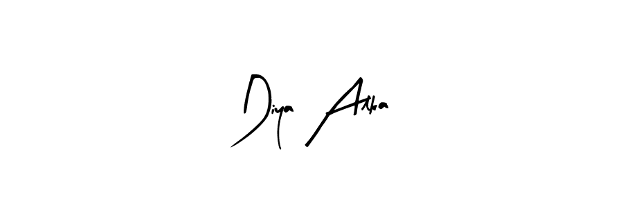 Make a beautiful signature design for name Diya Alka. With this signature (Arty Signature) style, you can create a handwritten signature for free. Diya Alka signature style 8 images and pictures png