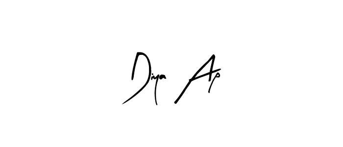 Design your own signature with our free online signature maker. With this signature software, you can create a handwritten (Arty Signature) signature for name Diya Ap. Diya Ap signature style 8 images and pictures png
