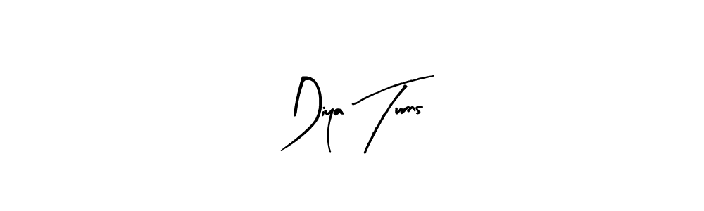 How to make Diya Turns name signature. Use Arty Signature style for creating short signs online. This is the latest handwritten sign. Diya Turns signature style 8 images and pictures png