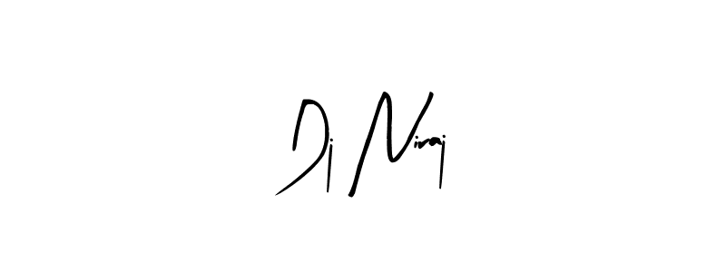 How to make Dj Niraj name signature. Use Arty Signature style for creating short signs online. This is the latest handwritten sign. Dj Niraj signature style 8 images and pictures png