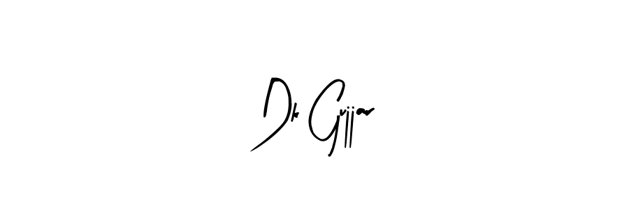 Similarly Arty Signature is the best handwritten signature design. Signature creator online .You can use it as an online autograph creator for name Dk Gujjar. Dk Gujjar signature style 8 images and pictures png