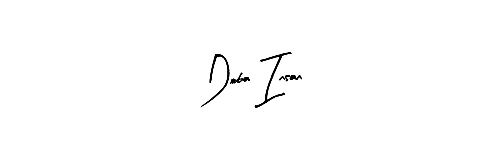 The best way (Arty Signature) to make a short signature is to pick only two or three words in your name. The name Doba Insan include a total of six letters. For converting this name. Doba Insan signature style 8 images and pictures png