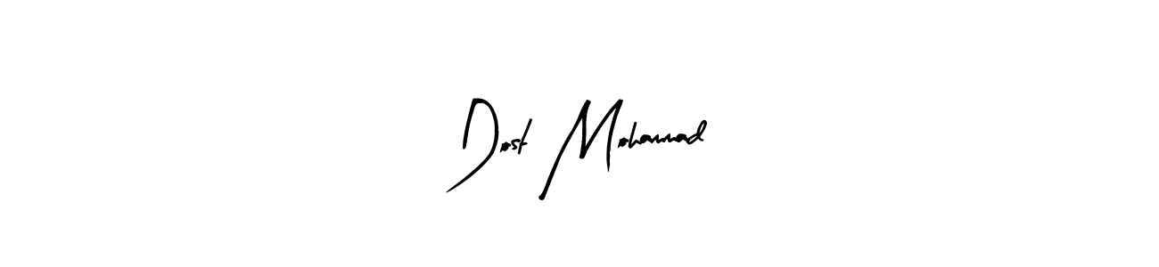 Arty Signature is a professional signature style that is perfect for those who want to add a touch of class to their signature. It is also a great choice for those who want to make their signature more unique. Get Dost Mohammad name to fancy signature for free. Dost Mohammad signature style 8 images and pictures png