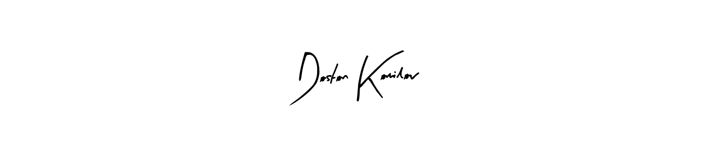 Create a beautiful signature design for name Doston Komilov. With this signature (Arty Signature) fonts, you can make a handwritten signature for free. Doston Komilov signature style 8 images and pictures png