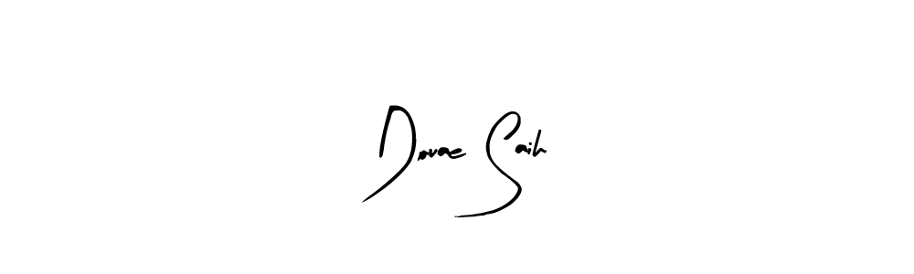 The best way (Arty Signature) to make a short signature is to pick only two or three words in your name. The name Douae Saih include a total of six letters. For converting this name. Douae Saih signature style 8 images and pictures png