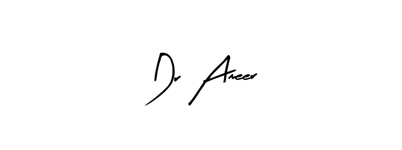 The best way (Arty Signature) to make a short signature is to pick only two or three words in your name. The name Dr Ameer include a total of six letters. For converting this name. Dr Ameer signature style 8 images and pictures png